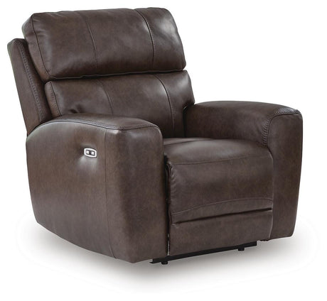 Crossplex Dark Brown Power Reclining Sofa and Power Recliner from Ashley Furniture - Luna Furniture
