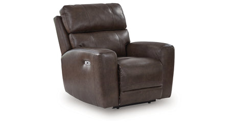 Crossplex Dark Brown Power Reclining Sofa and Power Recliner from Ashley Furniture - Luna Furniture