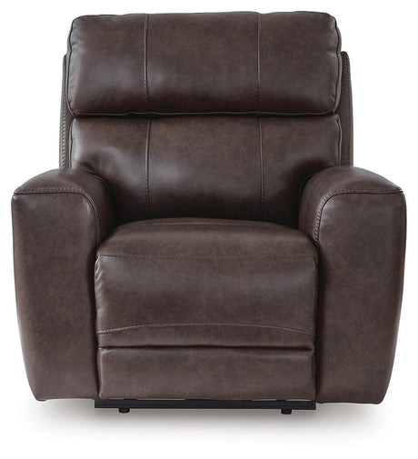 Crossplex Dark Brown Power Reclining Sofa and Power Recliner from Ashley Furniture - Luna Furniture