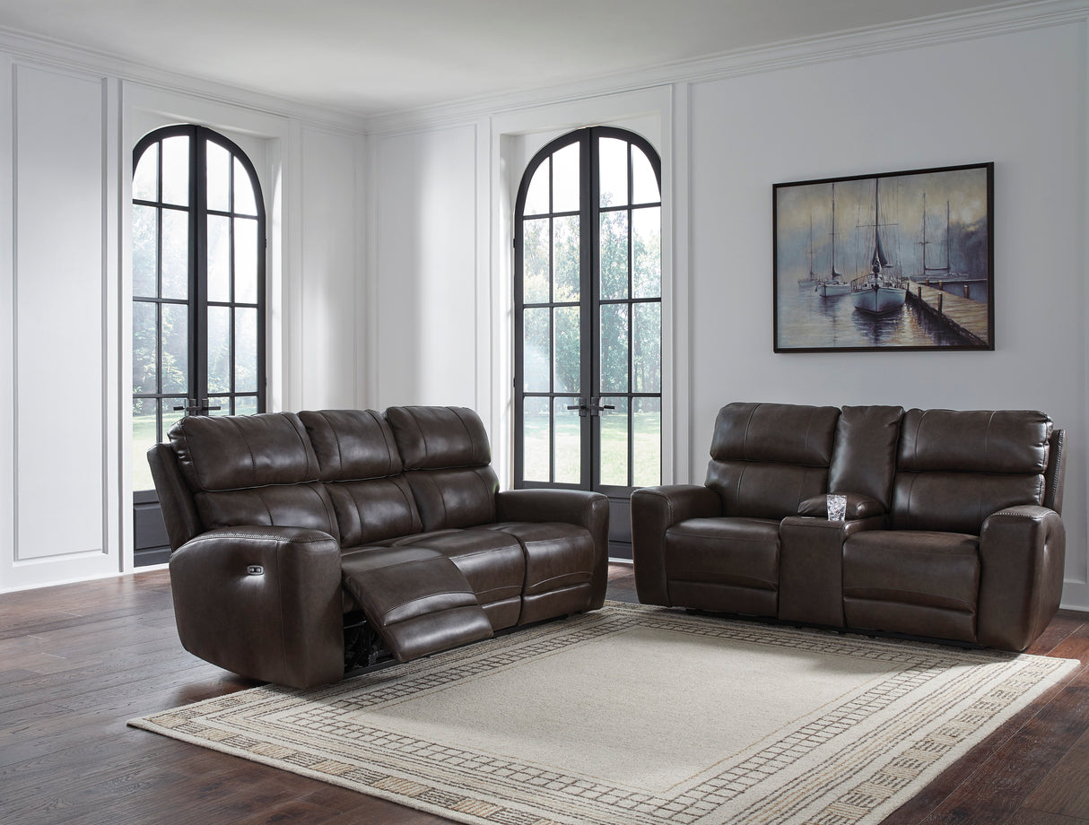 Crossplex Smoke Power Reclining Living Room Set