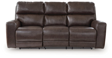 Crossplex Dark Brown Power Reclining Sofa and Power Recliner from Ashley Furniture - Luna Furniture