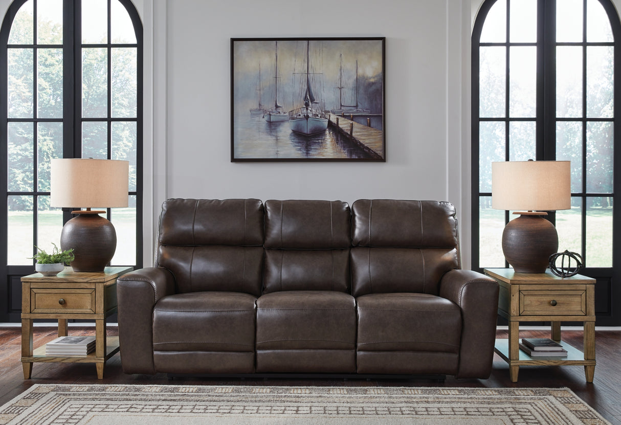 Crossplex Dark Brown Power Reclining Sofa and Power Recliner from Ashley Furniture - Luna Furniture