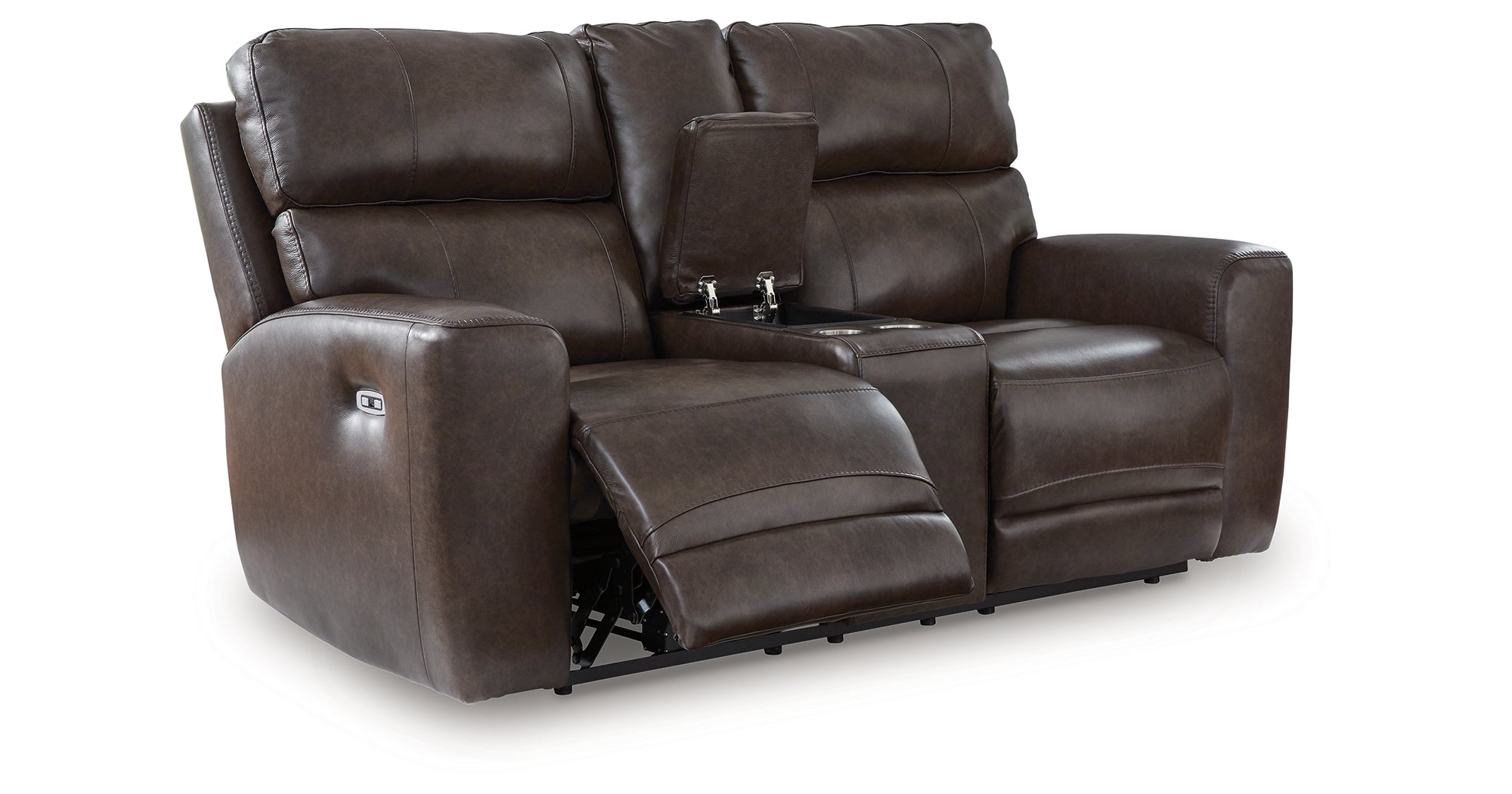 Ashley Crossplex Smoke Power Reclining Loveseat with Console