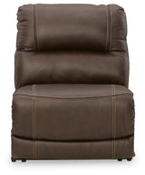 Dunleith Chocolate Power Armless Recliner from Ashley - Luna Furniture
