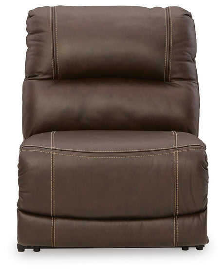 Dunleith Chocolate Power Armless Recliner from Ashley - Luna Furniture