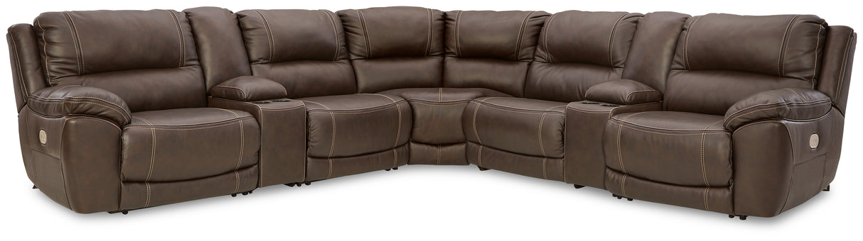 Dunleith Chocolate 7-Piece Power Reclining Sectional from Ashley - Luna Furniture