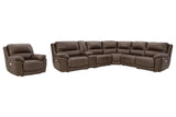 Dunleith 6-Piece Sectional with Recliner in Chocolate from Ashley Furniture - Luna Furniture
