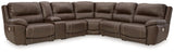 Dunleith Chocolate 6-Piece Power Reclining Sectional from Ashley Furniture - Luna Furniture