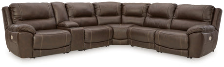 Dunleith Chocolate 6-Piece Power Reclining Sectional from Ashley - Luna Furniture