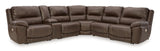 Dunleith 6-Piece Sectional with Recliner in Chocolate from Ashley Furniture - Luna Furniture