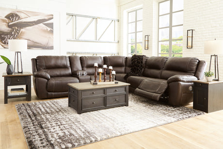 Dunleith Chocolate 6-Piece Power Reclining Sectional from Ashley - Luna Furniture