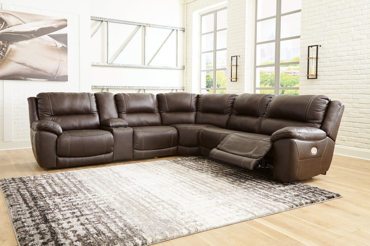 Dunleith Chocolate 6-Piece Power Reclining Sectional from Ashley Furniture - Luna Furniture