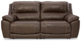 Dunleith Chocolate 2-Piece Power Reclining Sectional Loveseat from Ashley Furniture - Luna Furniture