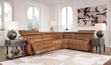 Temmpton Chocolate 4-Piece Power Reclining Sectional from Ashley Furniture - Luna Furniture