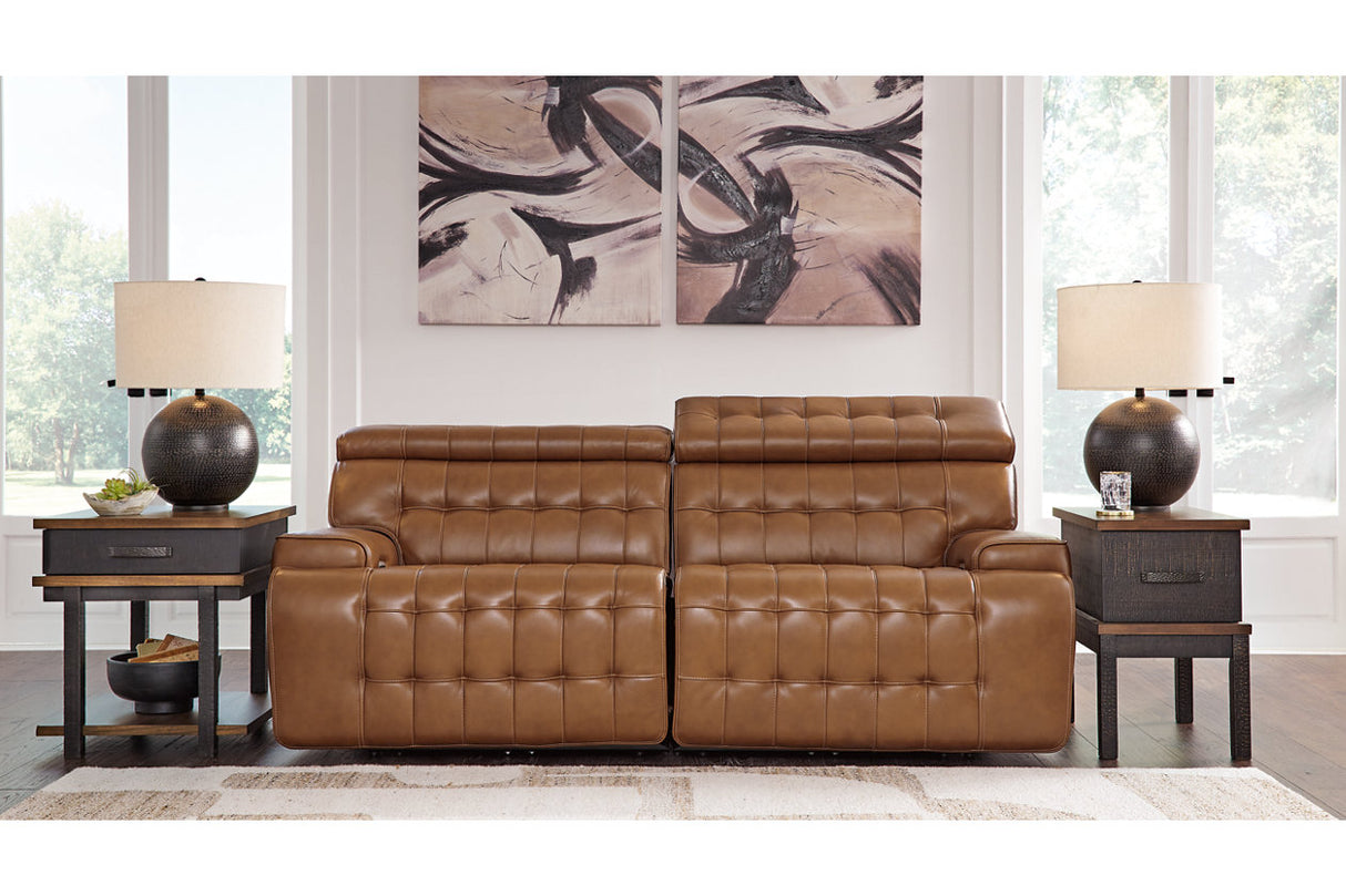Temmpton Chocolate 2-Piece Power Reclining Sectional Loveseat from Ashley - Luna Furniture