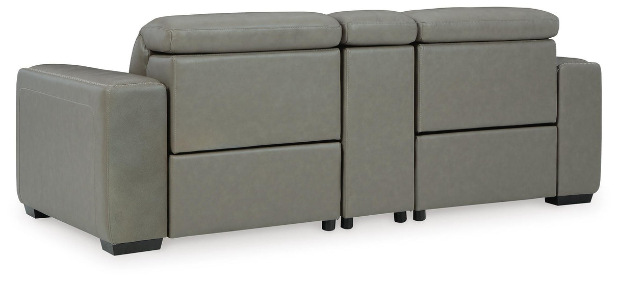 Correze Gray 3-Piece Power Reclining Loveseat from Ashley Furniture - Luna Furniture