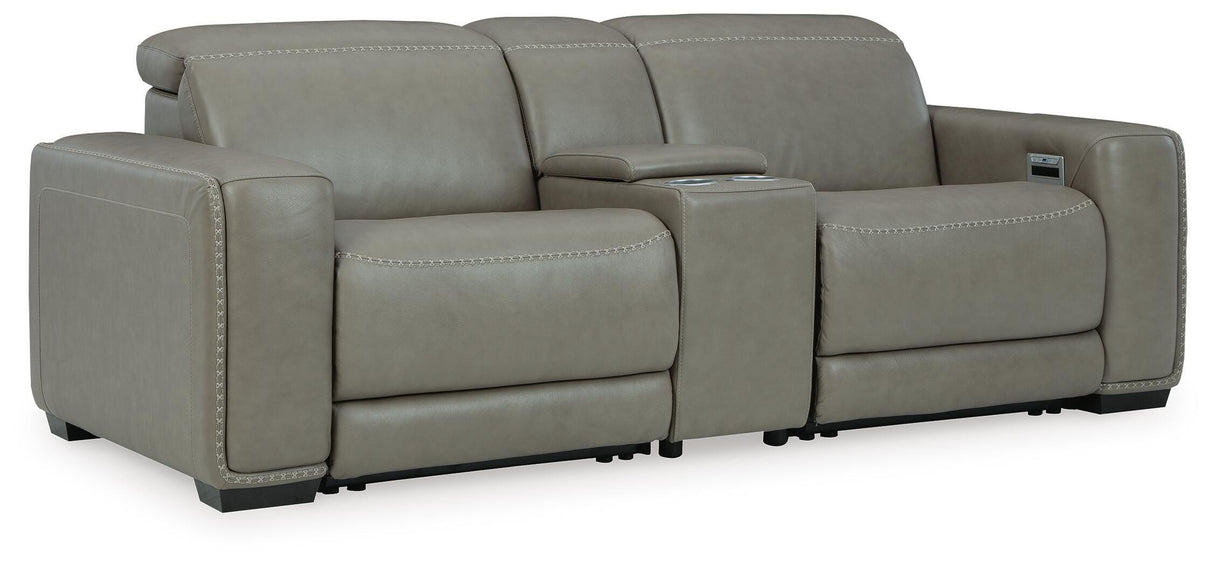 Correze Gray 3-Piece Power Reclining Loveseat from Ashley Furniture - Luna Furniture