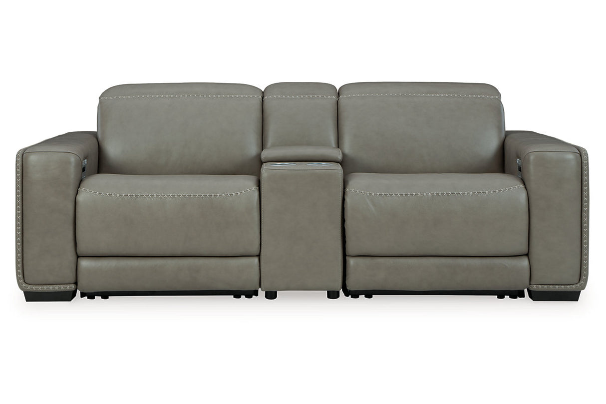 Correze Gray 3-Piece Power Reclining Sectional Loveseat from Ashley - Luna Furniture