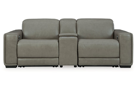 Correze Gray 3-Piece Power Reclining Sectional Loveseat from Ashley - Luna Furniture