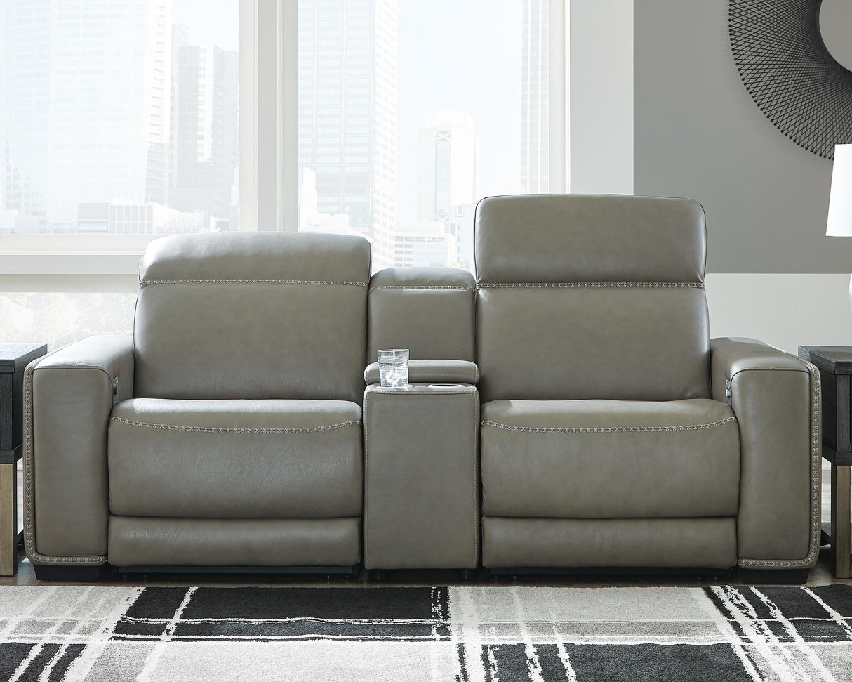 Correze Gray 3-Piece Power Reclining Loveseat from Ashley Furniture - Luna Furniture