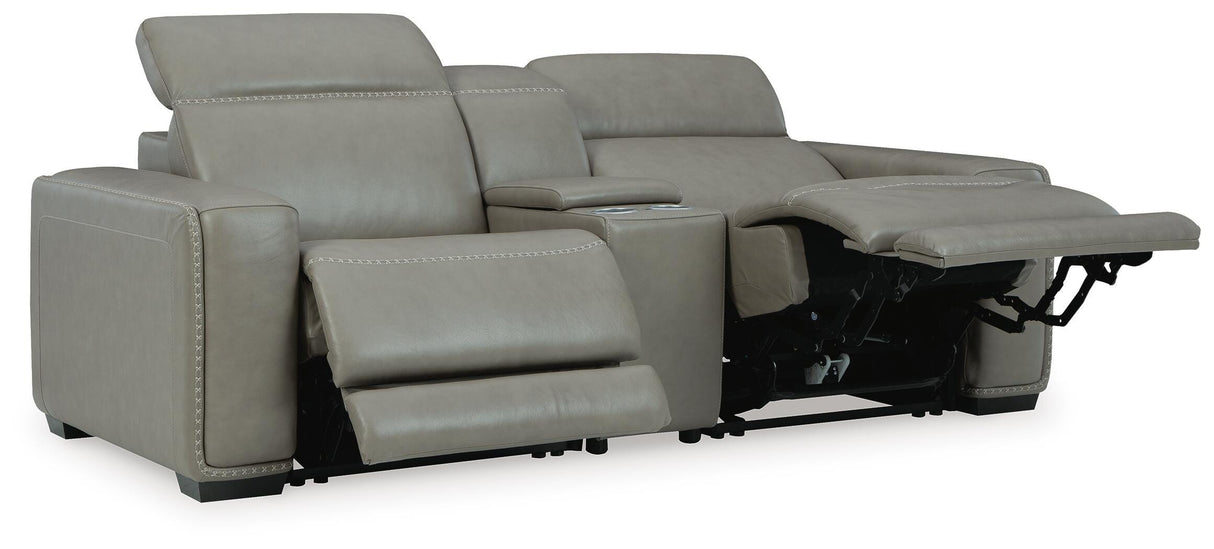 Correze Gray 3-Piece Power Reclining Loveseat from Ashley Furniture - Luna Furniture