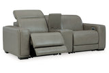 Correze Gray 3-Piece Power Reclining Sectional Loveseat from Ashley - Luna Furniture