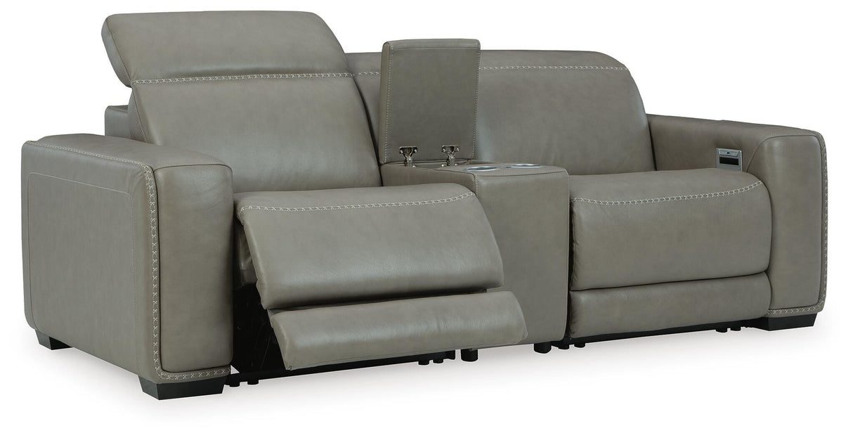 Correze Gray 3-Piece Power Reclining Loveseat from Ashley Furniture - Luna Furniture