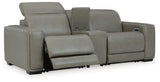 Correze Gray 3-Piece Power Reclining Loveseat from Ashley Furniture - Luna Furniture
