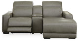 Correze Gray 3-Piece Power Reclining Sectional with Chaise from Ashley Furniture - Luna Furniture