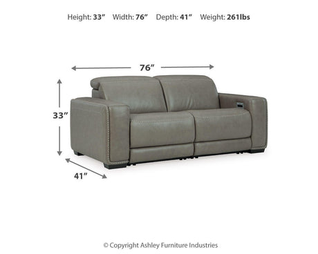 Correze Gray 2-Piece Power Reclining Sectional Loveseat from Ashley - Luna Furniture