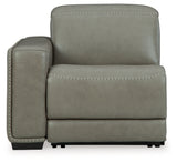 Correze Gray Left-Arm Facing Power Recliner from Ashley - Luna Furniture