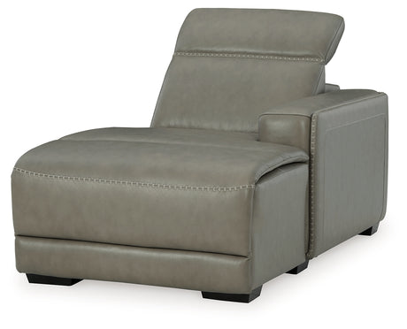 Correze Gray Right-Arm Facing Power Reclining Back Chaise from Ashley - Luna Furniture