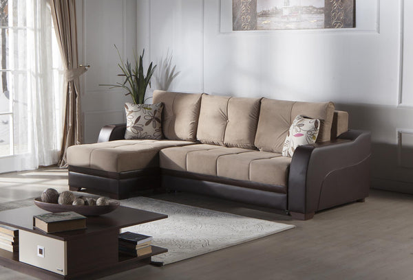 Ultra Beatto Light Gray Sleeper Storage Sectional