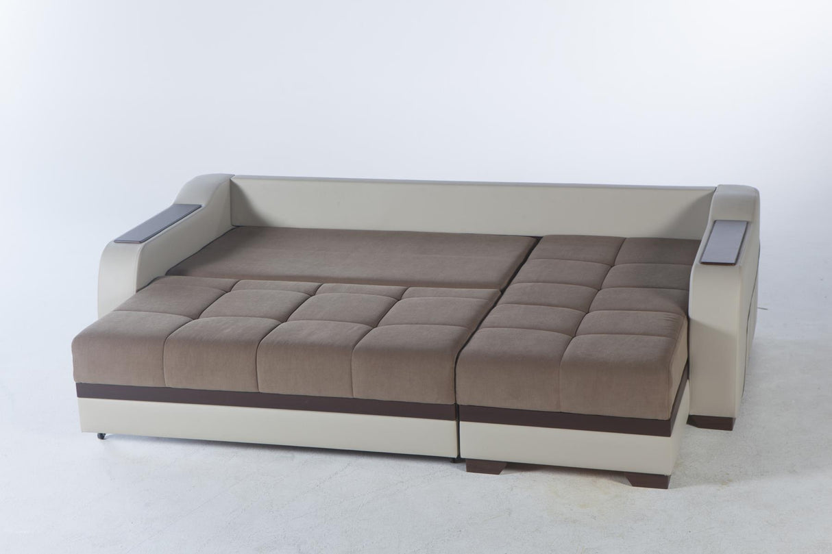 Ultra Optimum Brown Storage Sleeper Sectional from Bellona - Luna Furniture