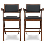 Athena Counter Chair In Black Vegan Leather from Ashcroft Furniture - Luna Furniture
