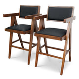 Athena Counter Chair In Black Vegan Leather from Ashcroft Furniture - Luna Furniture