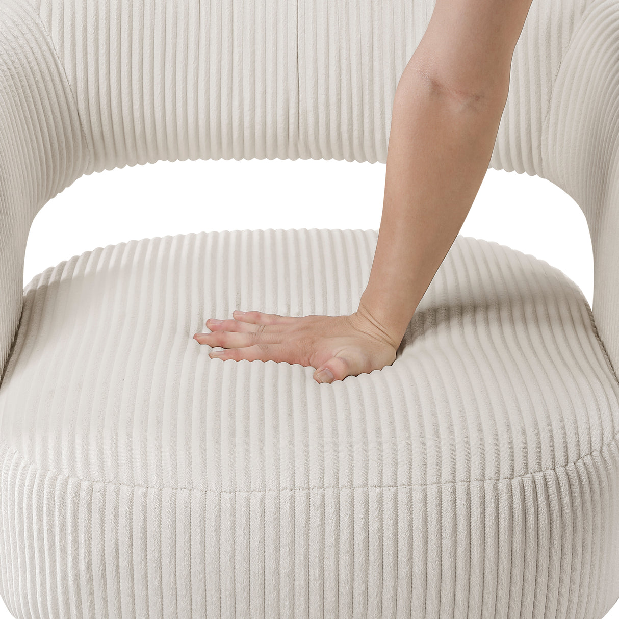 Upton Beige Corduroy Swivel Accent Chair from Homelegance - Luna Furniture