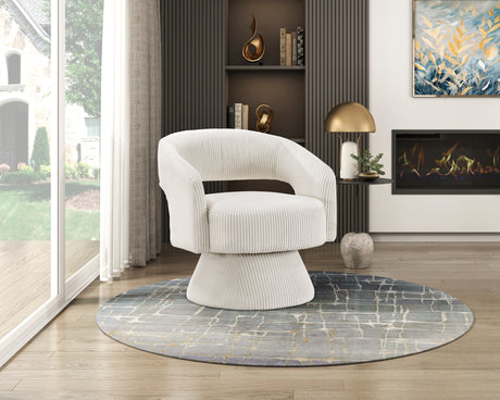 Upton Beige Corduroy Swivel Accent Chair from Homelegance - Luna Furniture