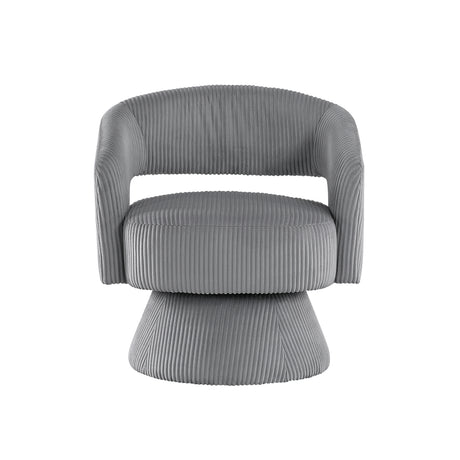 Upton Dark Gray Corduroy Swivel Accent Chair from Homelegance - Luna Furniture
