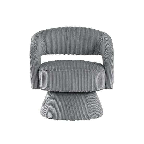 Upton Dark Gray Corduroy Swivel Accent Chair