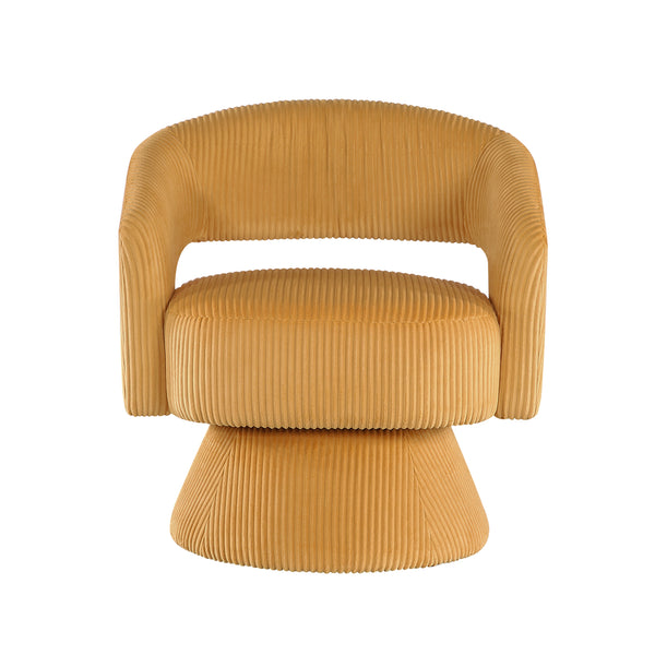 Upton Yellow Corduroy Swivel Accent Chair