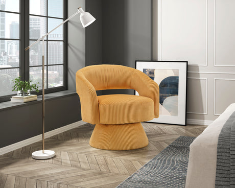 Upton Yellow Corduroy Swivel Accent Chair from Homelegance - Luna Furniture