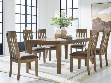Urbinforte Dining Table and 6 Chairs in Light Brown from Ashley - Luna Furniture
