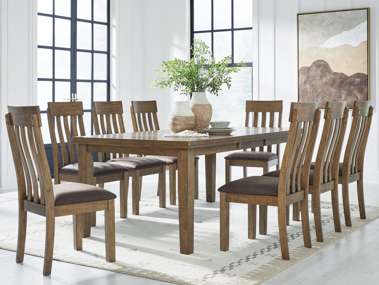 Urbinforte Light Brown Dining Table and 8 Chairs from Ashley Furniture - Luna Furniture