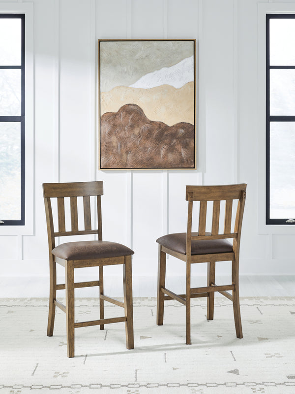 Urbinforte Light Brown Counter Height Barstool, Set of 2