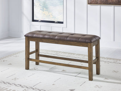 Urbinforte Light Brown Counter Height Dining Bench from Ashley - Luna Furniture