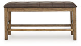 Urbinforte Light Brown Counter Height Dining Bench from Ashley - Luna Furniture