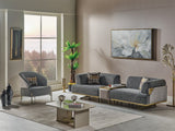 Urla 4-pieces (Sofa & Module Sofa & 2 Chair) Livingroom Set in Grey from Furnia - Luna Furniture