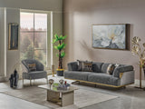 Urla Stationary Sofa in Grey from Furnia - Luna Furniture