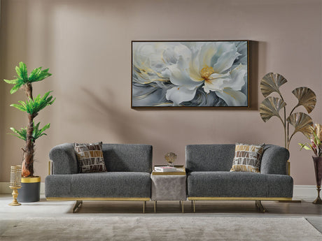 Urla Stationary Module Sofa in Grey from Furnia - Luna Furniture